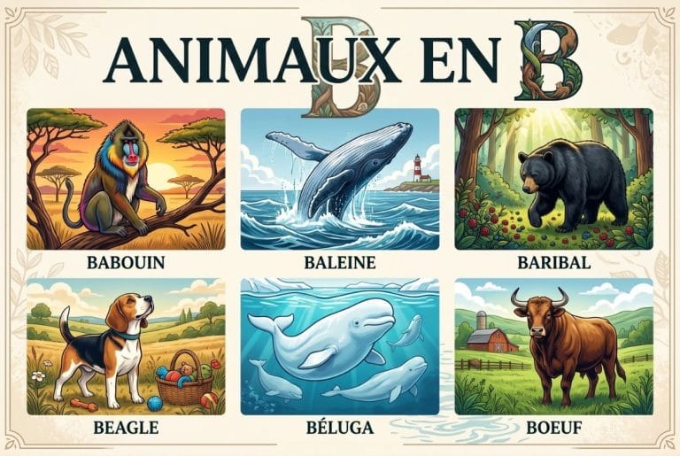Animal en B : liste, fiches et Petit Bac